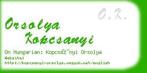 orsolya kopcsanyi business card